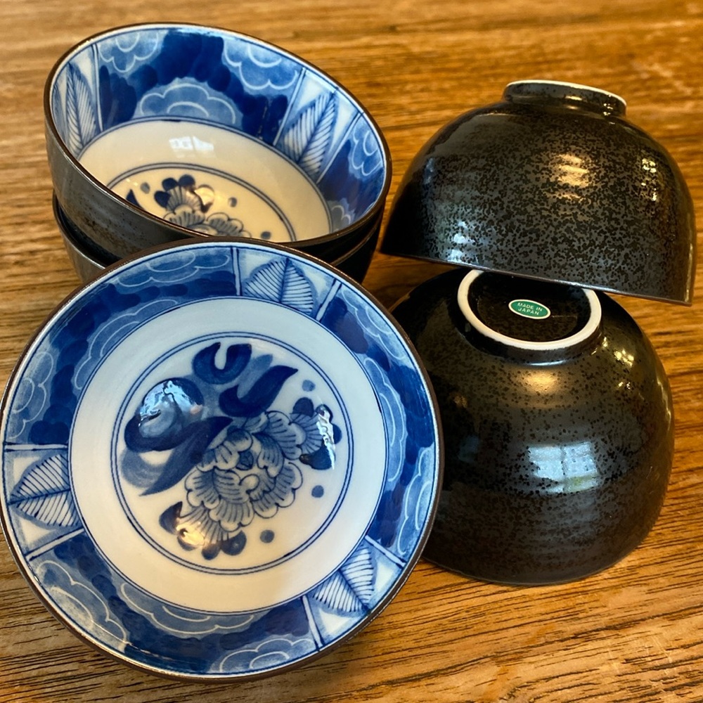 Vintage Five Japanese Ceramic Teacups.